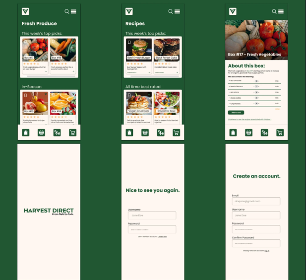 Final app screens