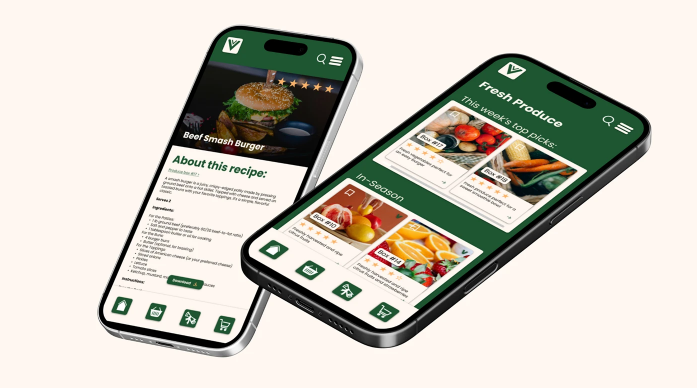 Recipes and produce screens